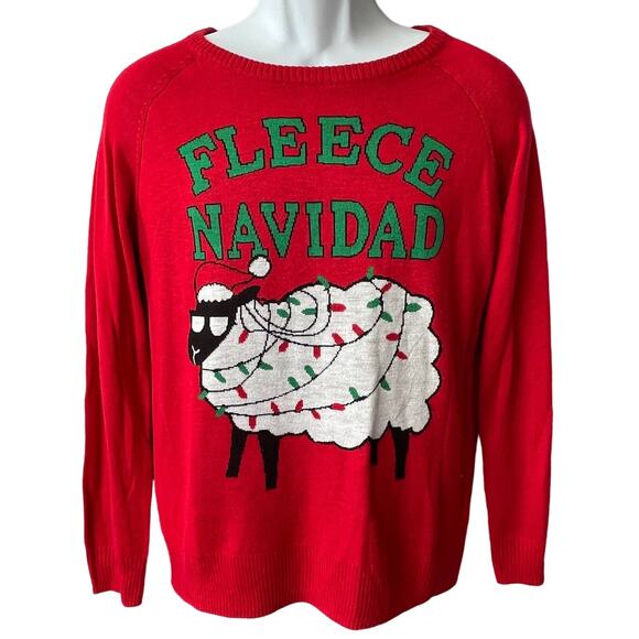 AWAKE Fleece Navidad Ugly Christmas Sweater Size Medium - Picture 1 of 4